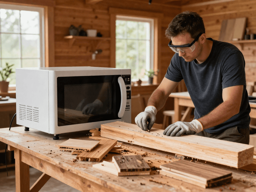 Traitement écologique des bois avec Shashel® dans un atelier lumineux.