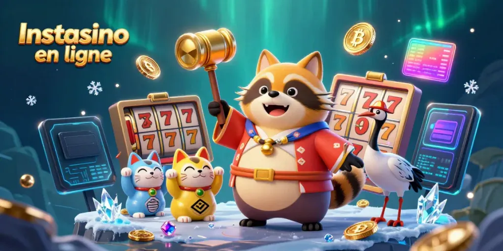 Jouez à Instasino en ligne avec notre mallette porte-bonheur d'un tanuki et ses camarades.