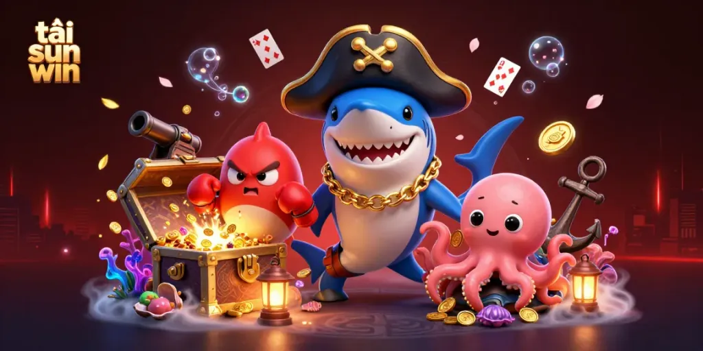 Execute the tải sun win download while navigating a vibrant underwater treasure scene.