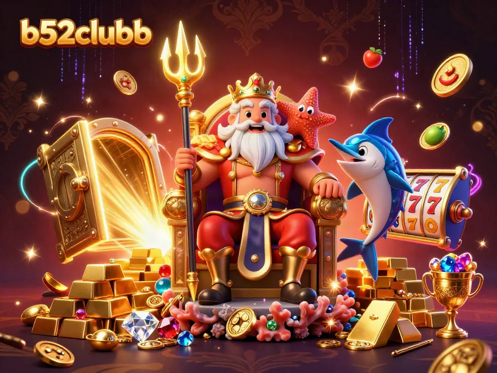 Experience the thrill of b52clubb with Neptune and treasure in an exciting casino scene.
