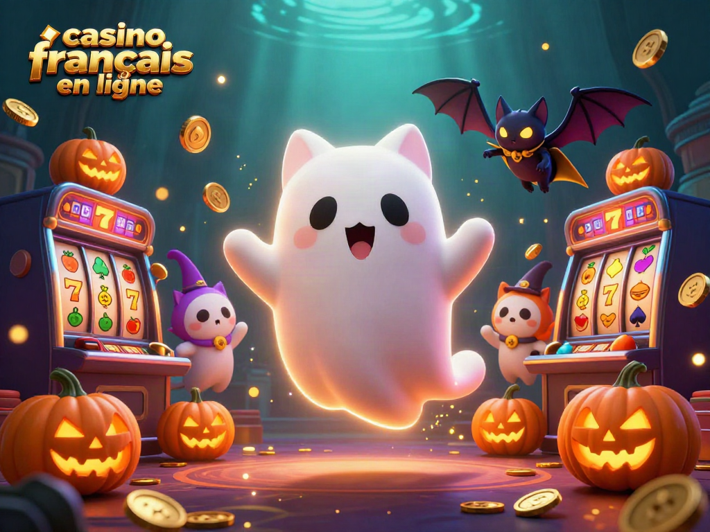 Gagnez au casino français en ligne avec des machines à sous et des symboles de jeu entourés de mystères.