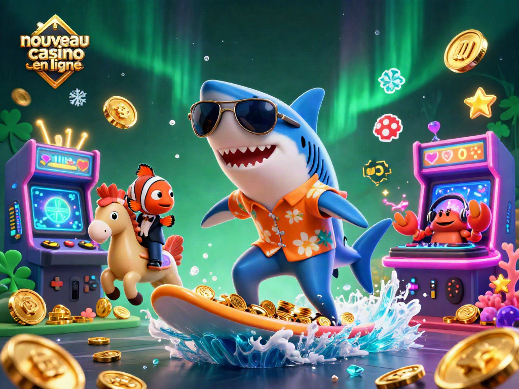 Plongez dans l'univers des nouveaux casinos en ligne avec notre illustration animée captivante.