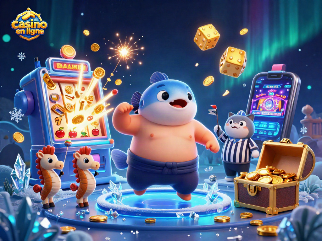 Gagnez au casino en ligne avec une illustration captivante de jeux sous-marins.