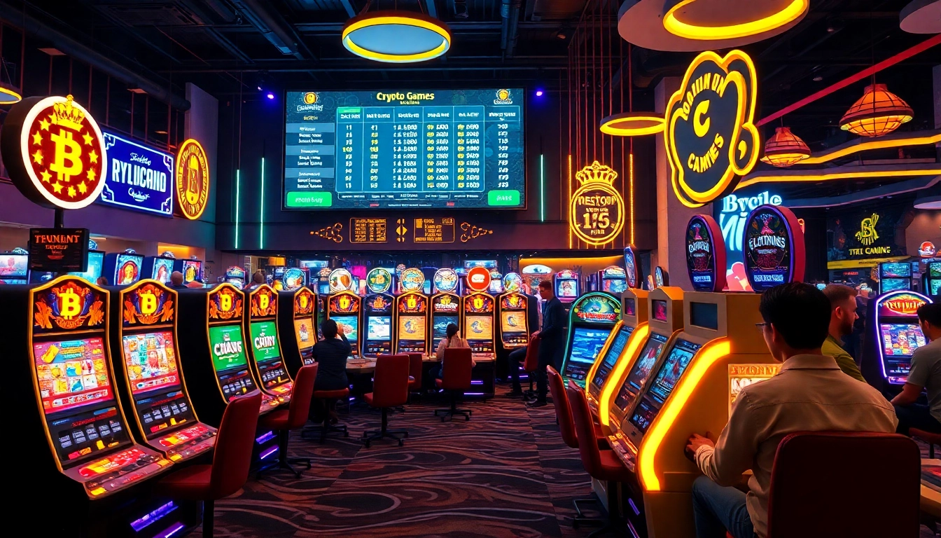 Jouer au meilleur casino crypto dans une atmosphère dynamique et lumineuse.