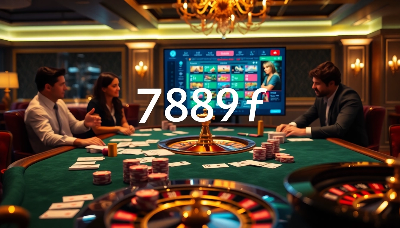 Players engaging in exciting poker action at 789f's luxurious casino.