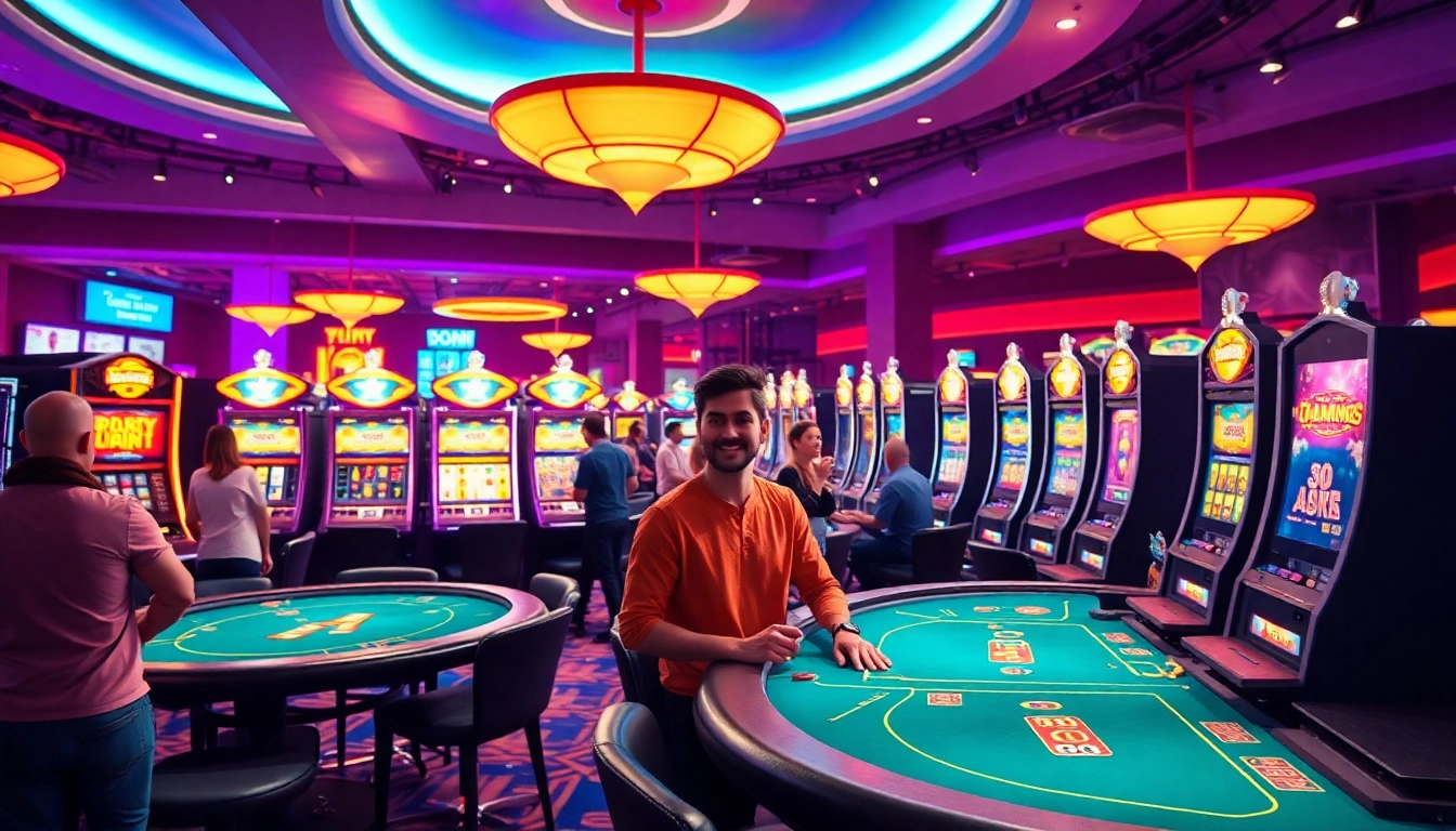 Vibrant scene of a casino en ligne France featuring players enjoying games.