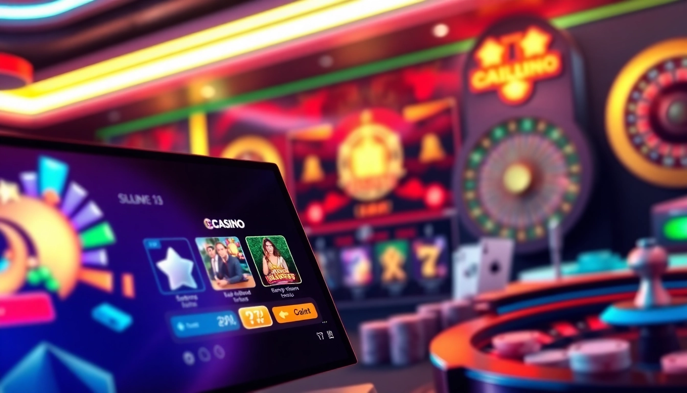 Jouer à casino en ligne france avec une interface colorée de jeux variés.