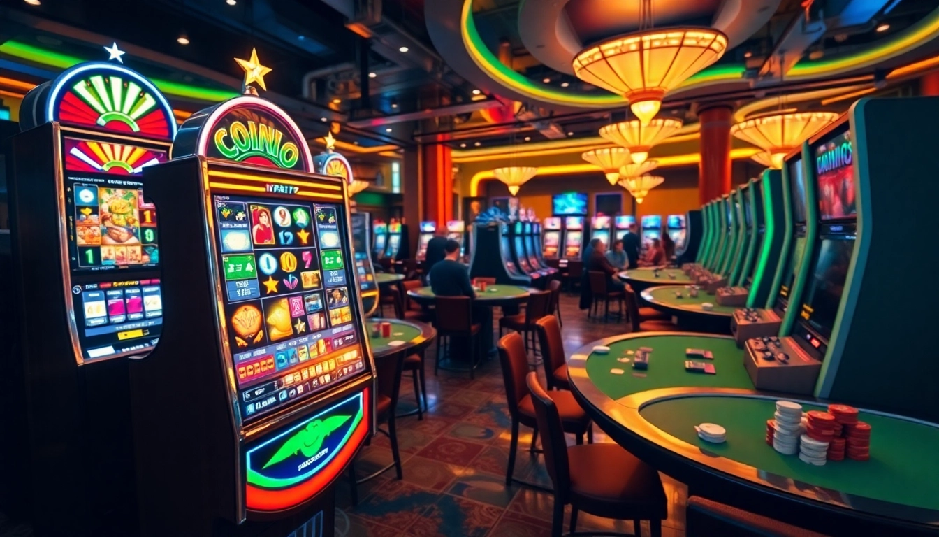 Profitez d'une ambiance excitante dans un casino sans kyc, avec des machines à sous illuminées.