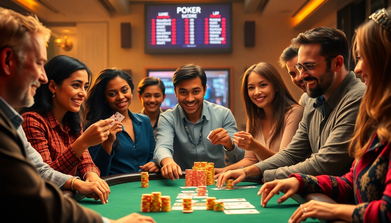 Évaluation des atouts de coinpoker avis avec des joueurs engagés autour d'une table de poker.