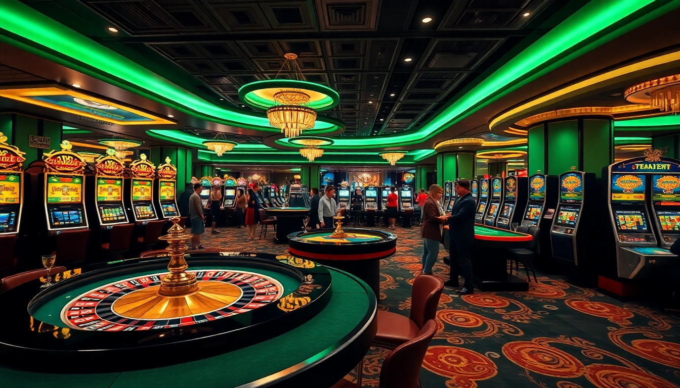 Découvrez les jeux de casino en ligne France avec un intérieur de casino stylé et vibrant.