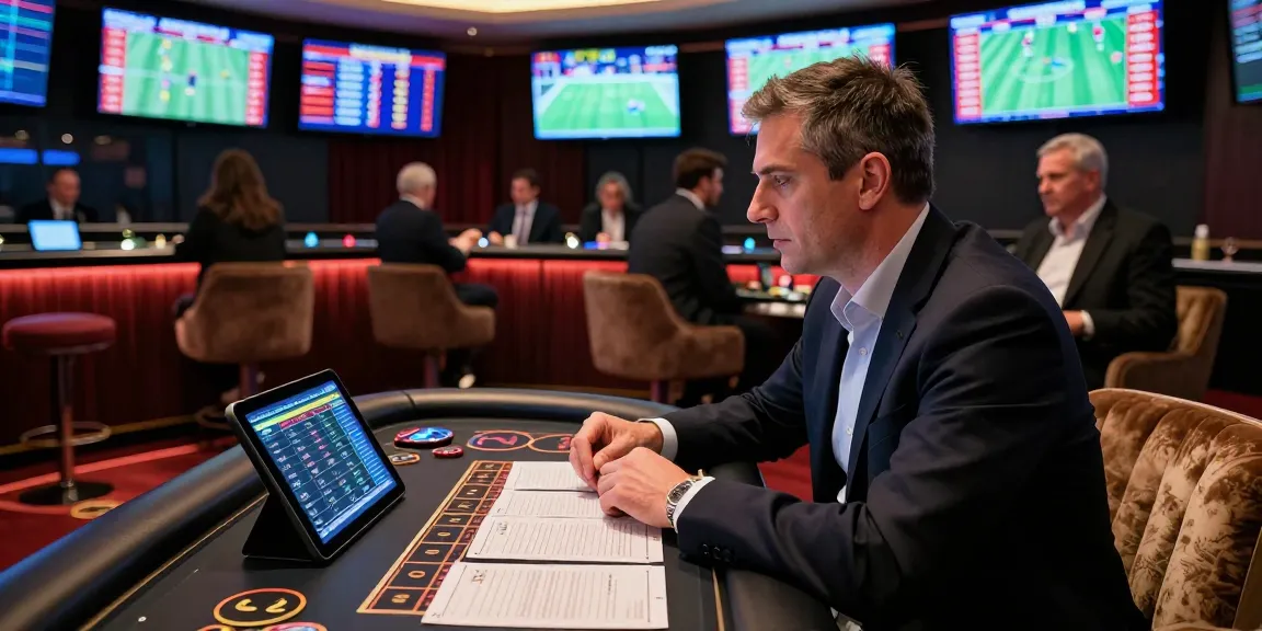 Scène de paris sportifs mettant en avant la limite de gains paris sportifs avec un parieur concentré et des écrans affichant des cotes en direct.