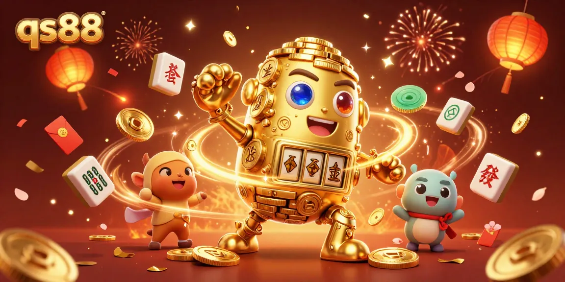 Experience the excitement of qs88 with a dynamic 3D casino scene full of vibrant elements and rich details.