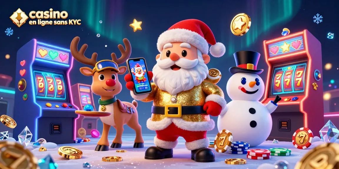 Jouez dans un casino en ligne sans KYC avec le père Noël, ses amis et des machines à sous scintillantes.