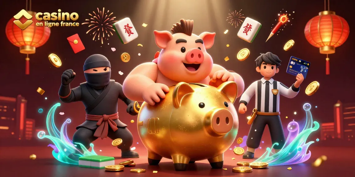 Gagnez avec le meilleur casino en ligne France avec un combat épique entre un sumo et un ninja, plein d'effets d'argent.