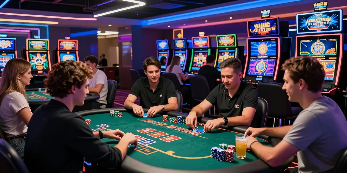 Expérience de casino en ligne France avec joueurs et jeux captivants, ambiance moderne et dynamique.