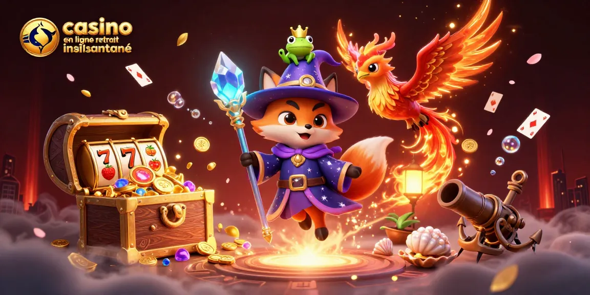 Jouer au casino en ligne retrait instantané avec un renard sorcier et un phénix dans un monde enchanté.