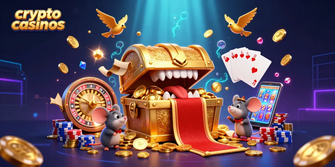 Jouez dans des crypto casinos avec des trésors en or et des effets lumineux fascinants.